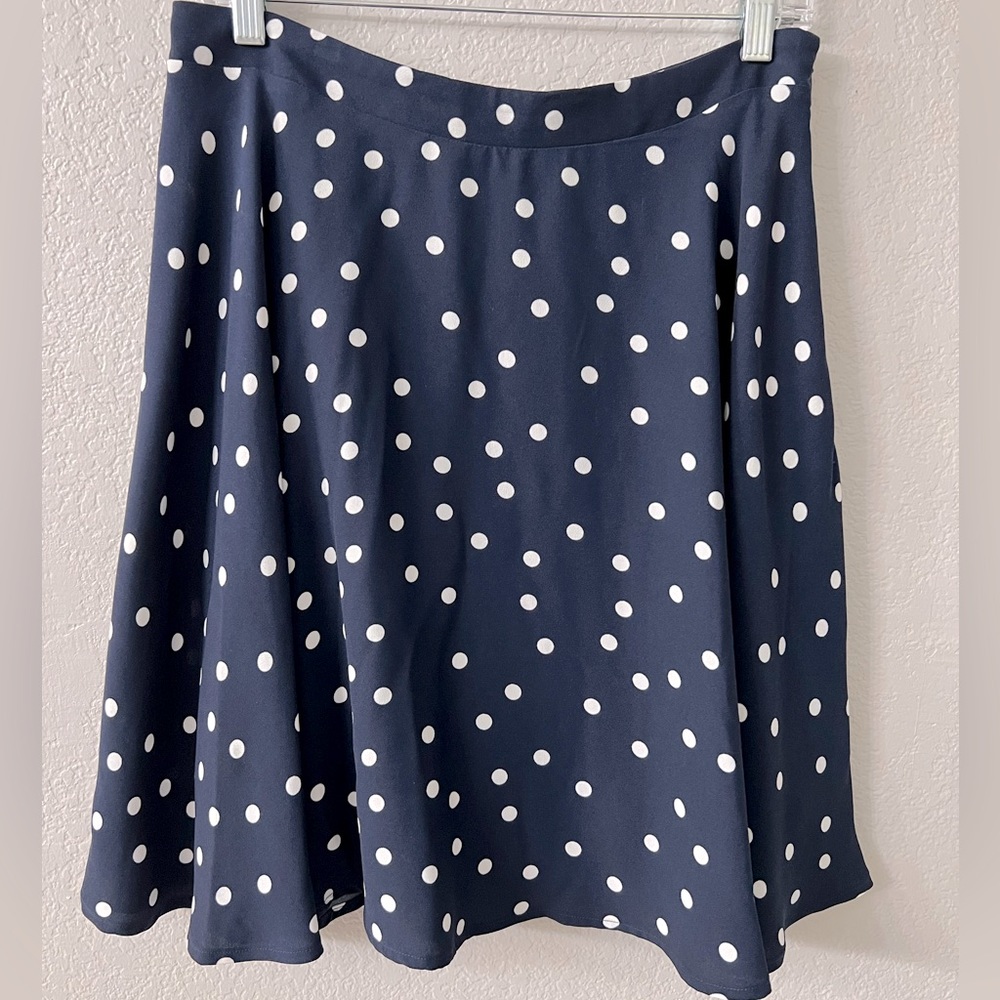 41 Hawthorn navy blue polka dot skirt